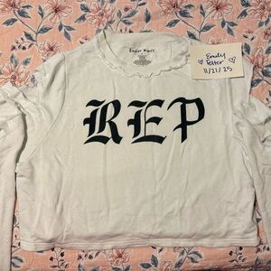 Taylor Swift White REP Ripped Top